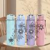 1PC Dandelion Wish Spray Art Print 750ml Color Plastic Sports Water Bottle Leakproof Flip Straw Lid Suitable for Sports Office Home Use