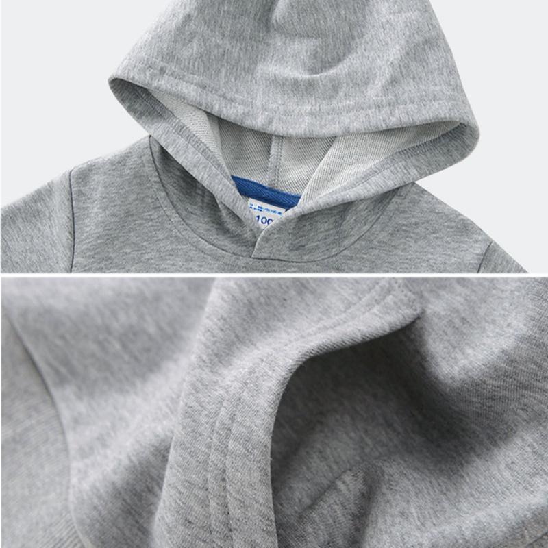 1-8 Years Kids Hoody Children Spring/Autumn Solid Color Sweatshirt Abdomen Pocket