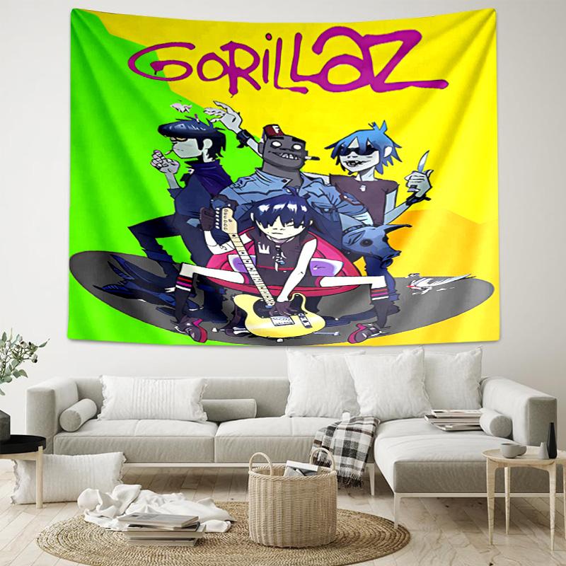1pc G-Gorillaz band Tapestry, Living Room, Bedroom, Office, Party Decor, Ideal Festive Gift
