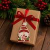Country Style Christmas Tree Ornaments 12/24/36 Pcs Wooden Set, Red Green Striped Candy Cane Retro Holiday Hanging Tags Decorations, Xmas Wood Cutouts