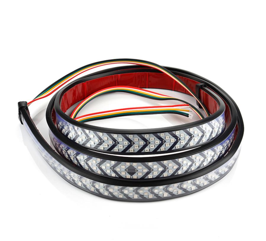 40-дюймовая красная желтая светодиодная лента для задней двери грузовика 4-функциональная со сканирующим режимом, режимом вождения, торможения и динамичным указателем поворота для Jeep, пикапа, внедорожника, Dodge