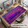 Neon Colorful Theme Customized Mouse Pad Personalized Print Name Text Desk Mat For Home Office Table Decor