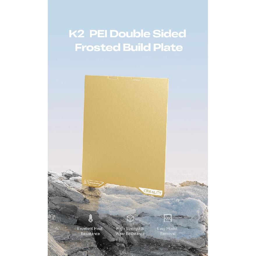 Оригинальная двусторонняя матовая платформа для печати Creality K2/K2 PRO из ПЭИ, высокопрочное премиальное порошковое покрытие ПЭИ, запчасти для 3D-принтера