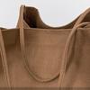 Simple Canvas Handbag For Women Large Capacity Tote Bag Travel Solid Color  Reusable Shoulder Bag