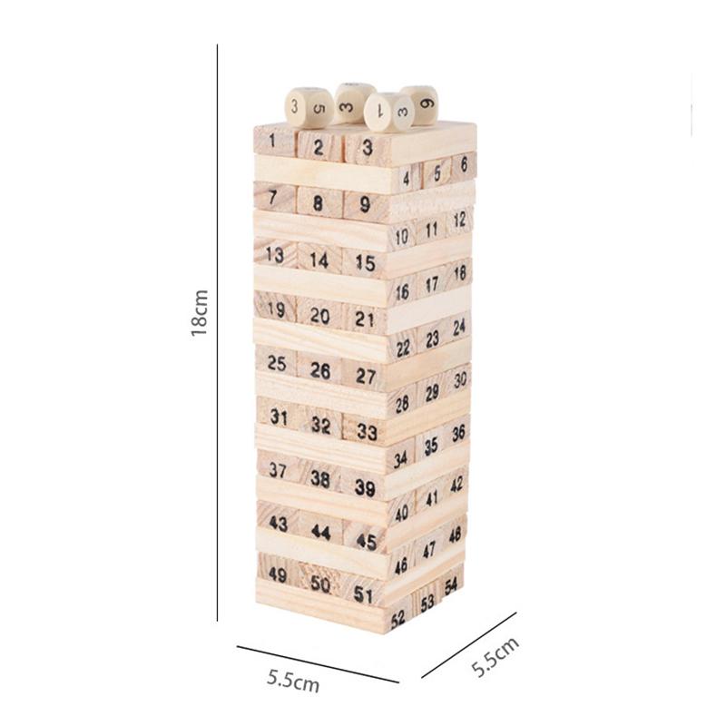 54 шт. Деревянные блоки для игры «Башня», игрушка, классическая игра на баланс, игра для мозга, игрушка, развивающие игрушки, для детей, мальчиков, подарок