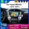 2Din Android 14 Автомагнитола Для Toyota 4Runner 2014 - 2025 Мультимедийный плеер WiFi BT Carplay 4G GPS