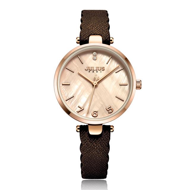 Mother-of-pearl Lady Women's Watch Japan Quartz Fine Fashion Hours Woman Simple Genuine Leather Girl's Birthday Gift Julius Box