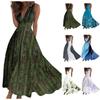 Женское длинное платье Платье макси Повседневное платье Свободное платье Платье трапециевидной формы с цветочным принтом Мода Уличная одежда На открытом воздухе Повседневные с принтом для свиданий Платье без рукавов с V-образным вырезом