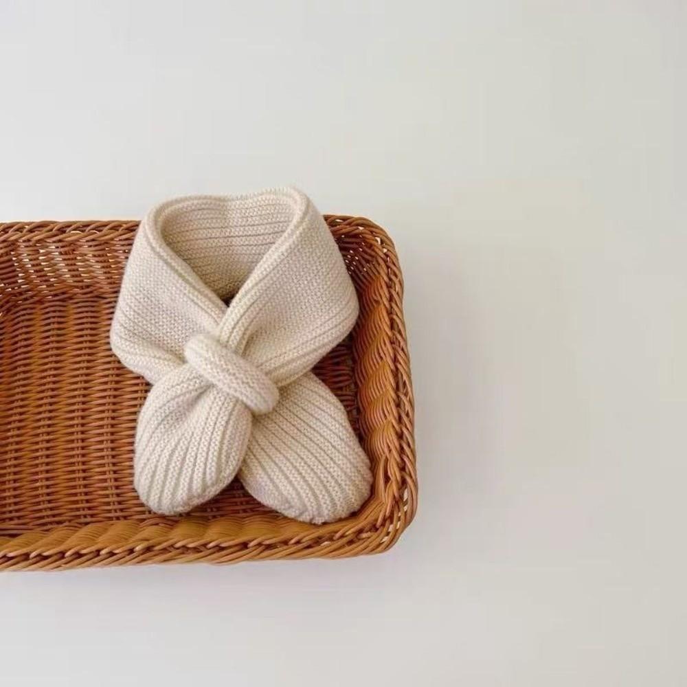 New Windproof Neck Warmer Coldproof Solid Color Knitted Scarf Warm Knitted Scarves Bib Gift