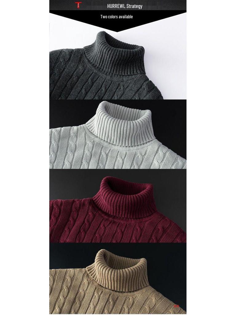 Men's 2023 Thick Velvet Turtleneck Sweater – Warm, High-End, 100% Cotton, Stylish and Comfortable