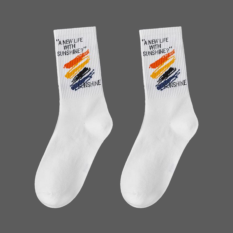 Новые мужские носки Смешные мужские носки до середины голени Харадзюку Хип-хоп Толстые хлопковые носки Женские Новинка Мультяшные носки Носки из гребенного хлопка