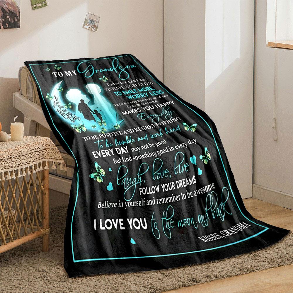 Grandma's Love Inspirational Quote Blanket bedroom Blanket for Livingroom Couch lunch break Soft throw for Friend's festival Gift
