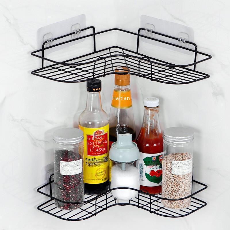 Wall-Mounted Punch-Free Bathroom Triangle Storage Rack