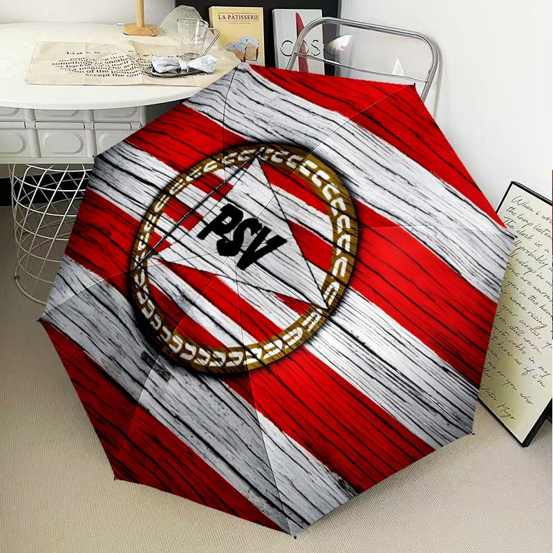 Psv Eindhoven Crest Automatic Folding Umbrella - 8-Rib Travel Umbrella with Auto Open/Close & Portable Gifts for holidays or birthdays