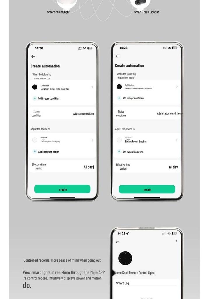 Беспроводная Bluetooth-ручка для умного настольного диммирования с батареей, совместима с приложением Mijia, поддерживает сопряжение с LeTV.