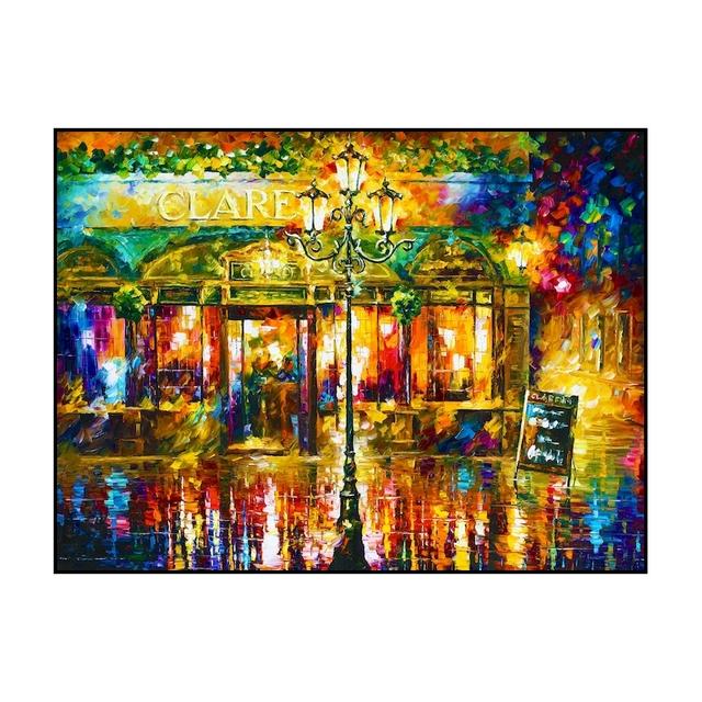 Abstract City Landscape Oil Painting Eiffel Tower Wall Art Canvas Prints Pop Paintings Decorative Pictures for Living Room Decor No Frame