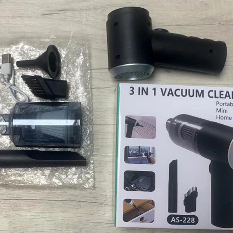 Автомобильный пылесос 3-в-1 с беспроводной зарядкой, портативный автомобильный пылесос, портативный мощный долговечный автомобильный прибор