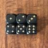 6Pcsdlot D6 Dice Six Sided Black With Star Dot For Funny Party Club Pub Board Rpg Playing Game 12Mm Accessory