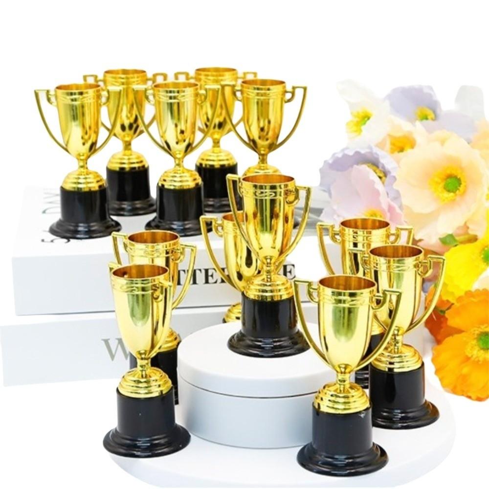 Plastic Material Gold Plated Trophies Small Size Mini Trophy Prize Plastic Trophy Set  For Kids