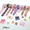 200PCS/Roll Flower Petals Tape DIY Scrapbooking Diary Paper Stickers Roll Cute Adhesive Paper Tape Stationery Sticker
