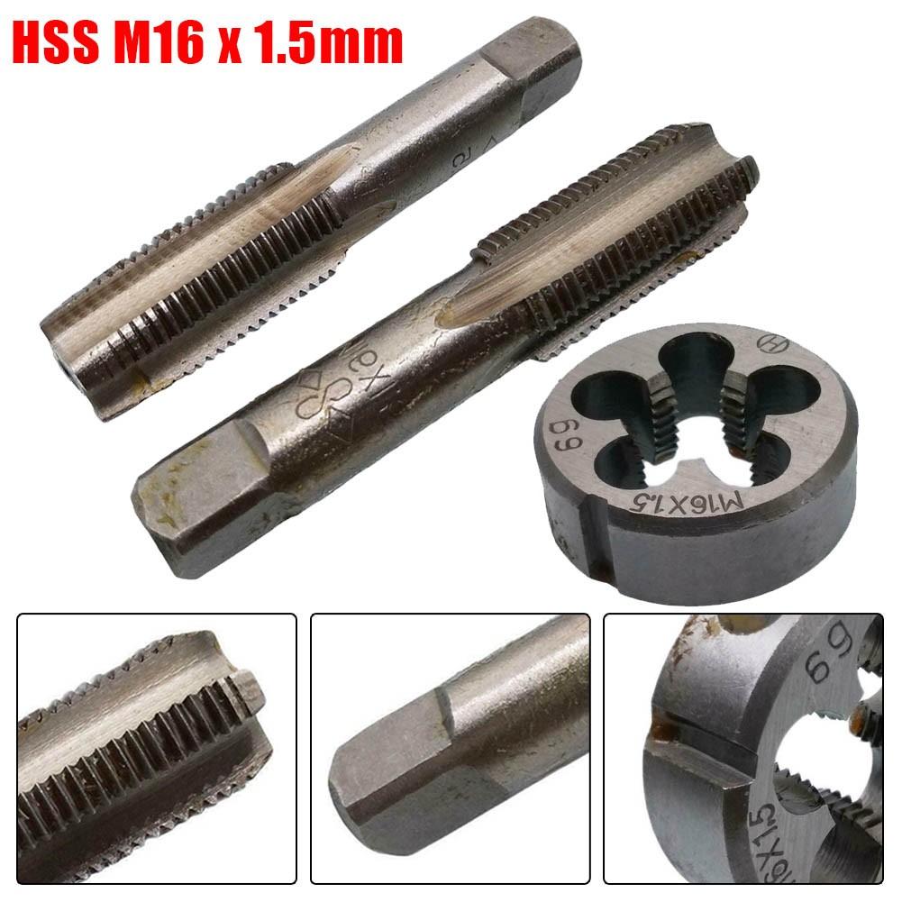 HSS M16 x 1,5 мм конический и пробковый метчик и M16 x 1,5 мм плашка метрическая резьба правая