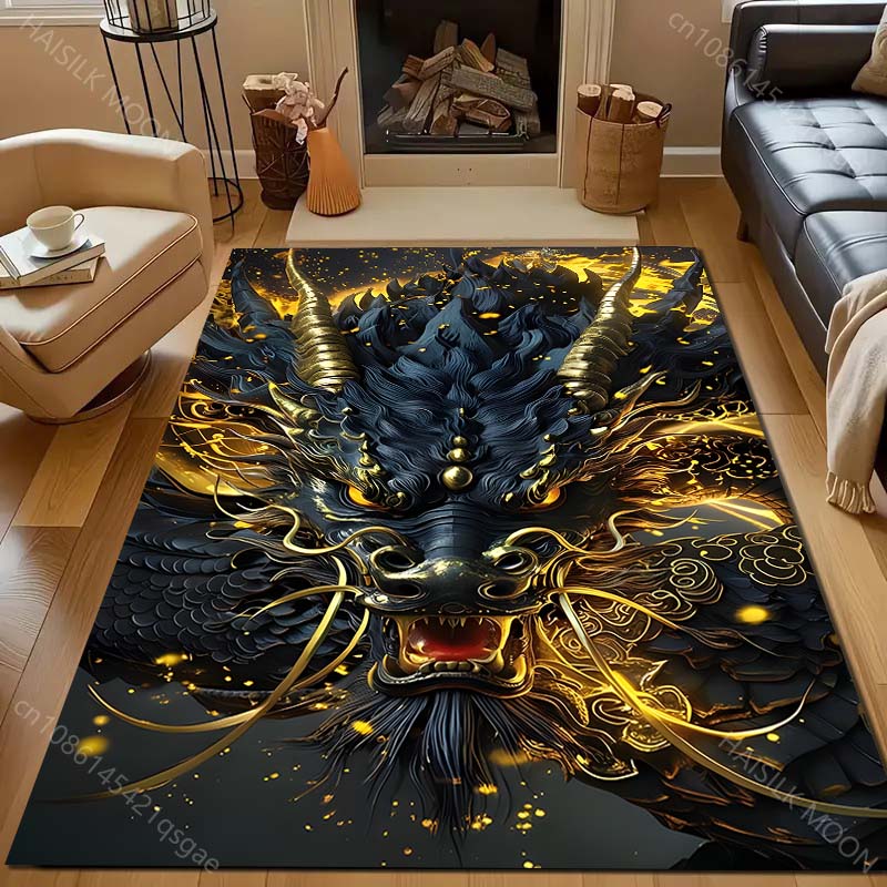New To The Mysterious Dragon Totem Printed Carpet! Anti-slip Sound Insulation, Living Room Bedroom Entrance Door Mat Sofa Rugs