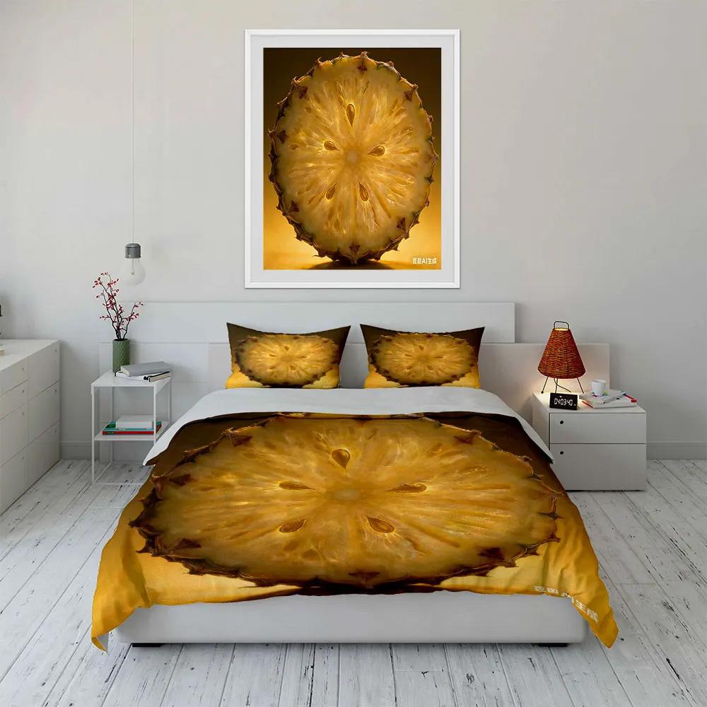 "Pineapple-Themed Kitchen Decor Set" Multiple sizes kid's and adults' bedroom Exquisite 3PC bedding set, gift