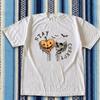 Stay Creepy Halloween Tee, Skeleton Holding Pumkin Tee