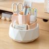 Pen Stand 360° Rotating Pen Holder 4-Grid Makeup Brush Organizer Pencil Storage Box  Home