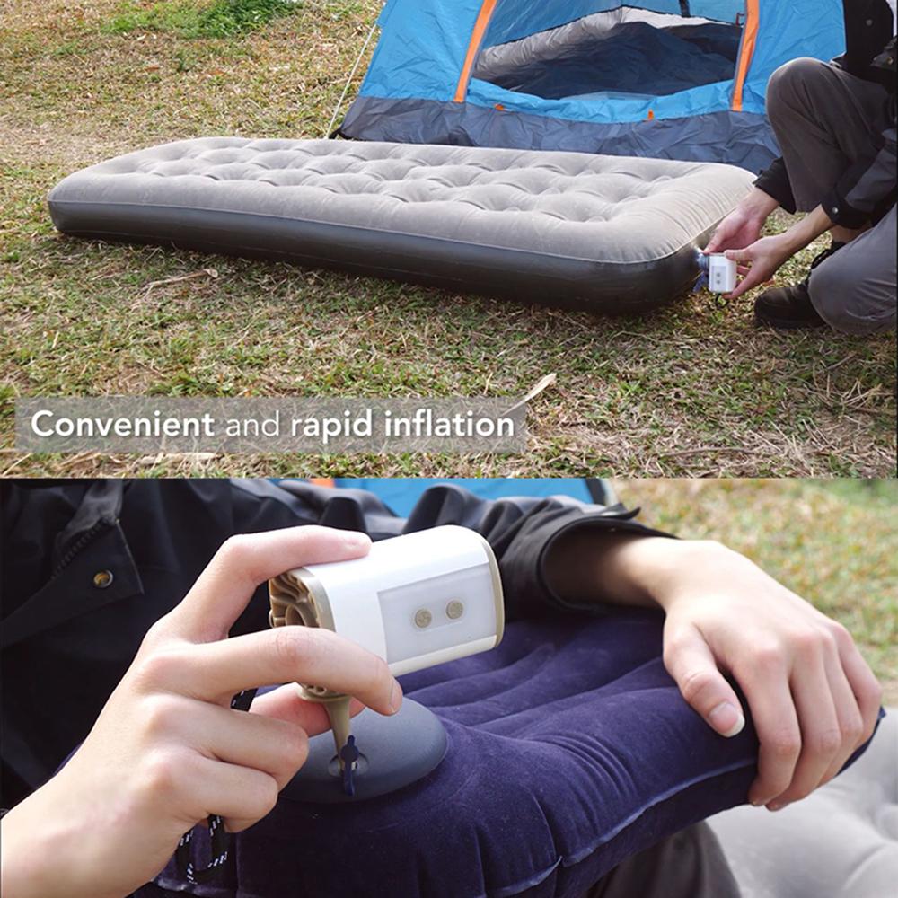 Portable Wireless Electric Pump with Light 3600mAh USB Rechargeable Pump Quick Fill Inflator Deflator with 4 Nozzles for Inflatables Sle
