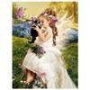 Full 5D Diy Diamond Painting Girl with Cat Embroidery Cross Stitch Home Decor Handmade Gift