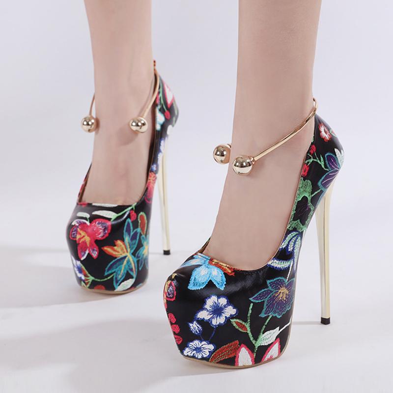 Liyke сексуальные 16 см экстремально высокие каблуки для вечеринок стриптиза туфли для шеста танцевальные туфли с ремешком на пятке с круглым носком женские туфли-лодочки на платформе с металлическим ремешком