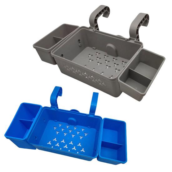 Корзина для хранения в бассейне с 2 подстаканниками для воды. Полый дренаж. Большая вместимость. Стеллаж для хранения у бассейна. Игрушки. Очки. Телефоны. Напитки. Полотенца.