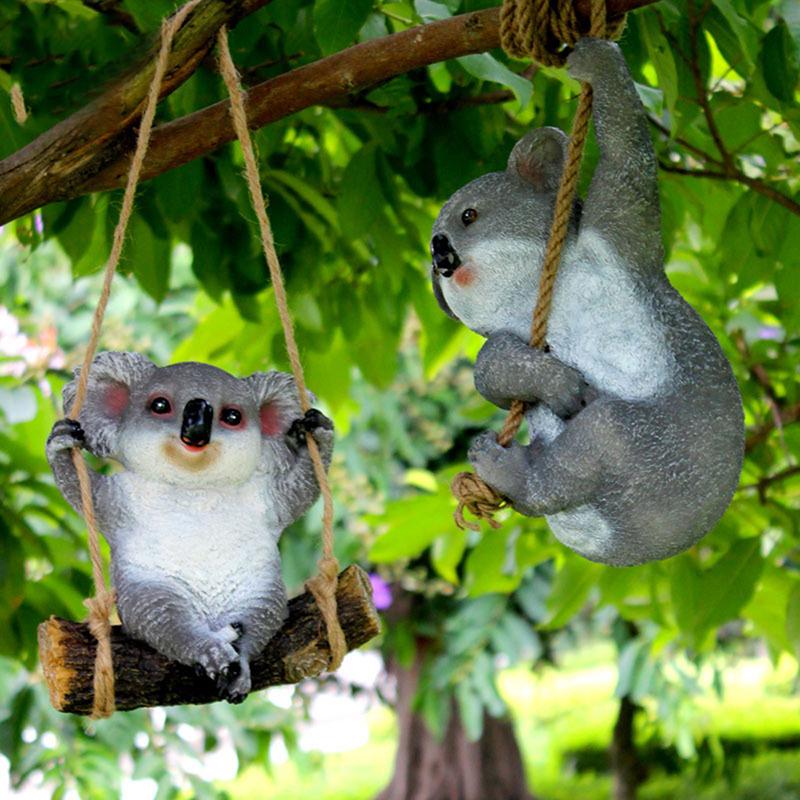 Cute Resin Simulation Koala Decoration Creative Animal Figurine as Yard Garden Ornament