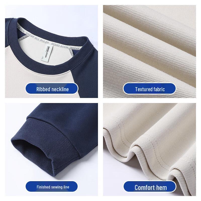 JEANSWEST Men's Casual Round Neck Long Sleeve Sweatshirt