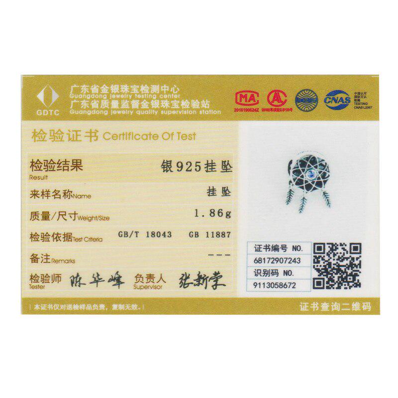 BAMOER Bohemian Style Dream Catcher 925 Sterling Silver Bead for Jewelry Making Feather Tassel Charm