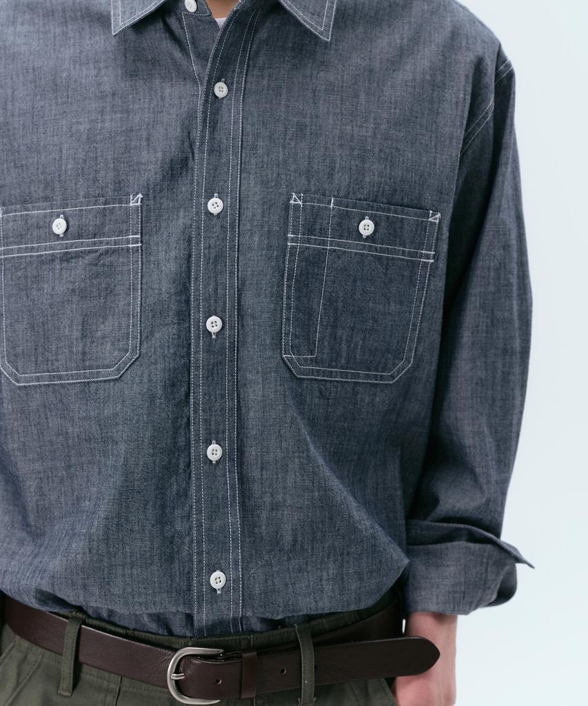 MUSINSA STANDARD Chambray Work Shirt [Blue]