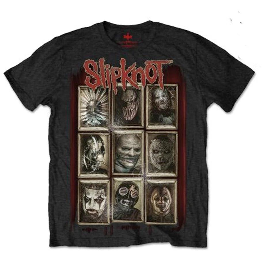 Slipknot-Новые маски с принтом на спине-Черная футболка