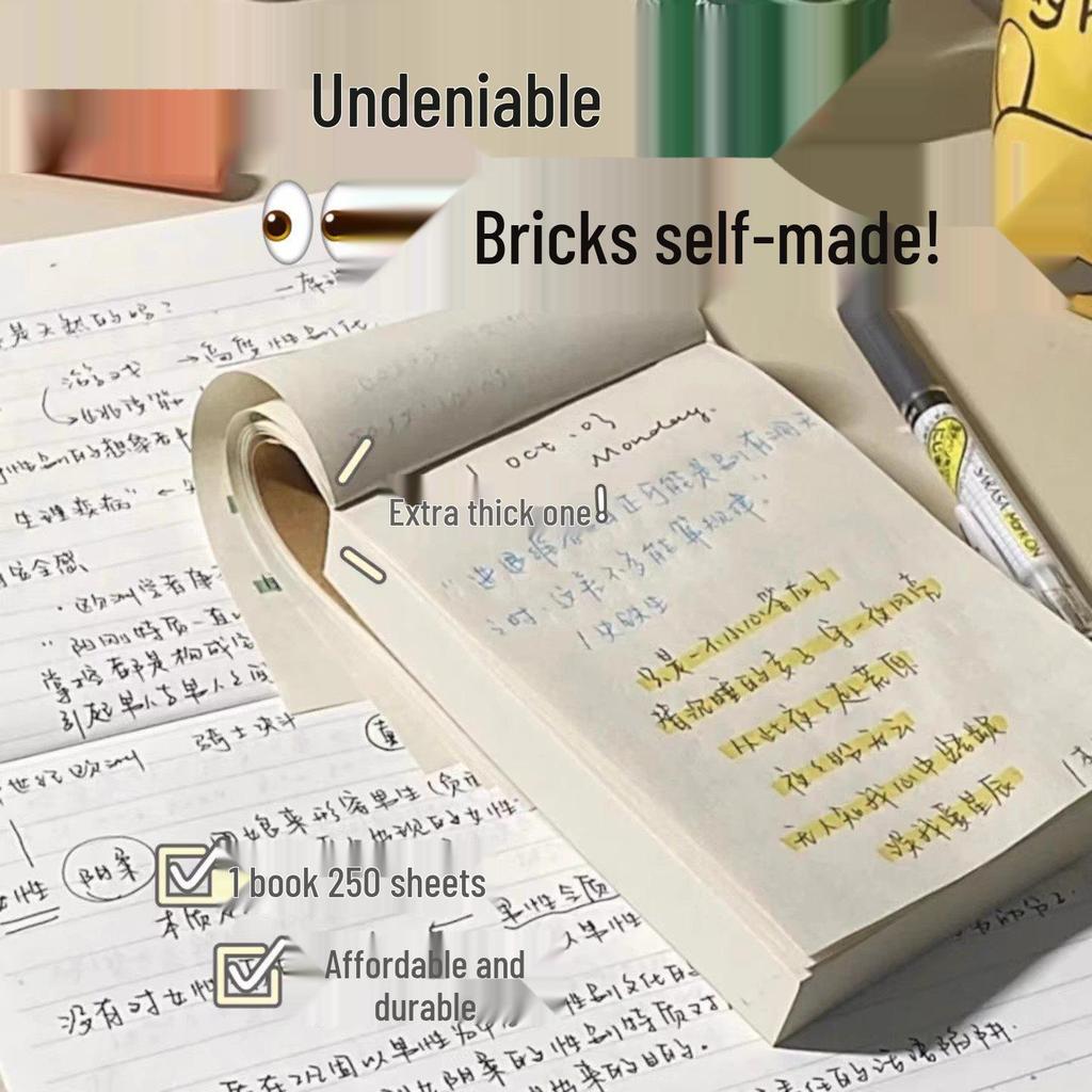 Ретро-блокнот формата А5 из коровьей кожи для школьников - Утолщенный, в линейку для средней и старшей школы