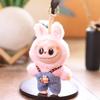 Cute Cartoon Rabbit With Overalls Plush Toy Pendant Keychain For Kids