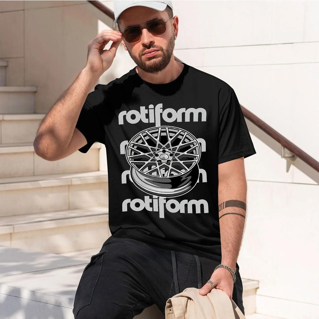 Rotiform 2026 Новая Мода Тяжелая Хлопковая Горячая Распродажа Ретро Принт Веселая Футболка с Круглым Вырезом Для Повседневного Комфорта