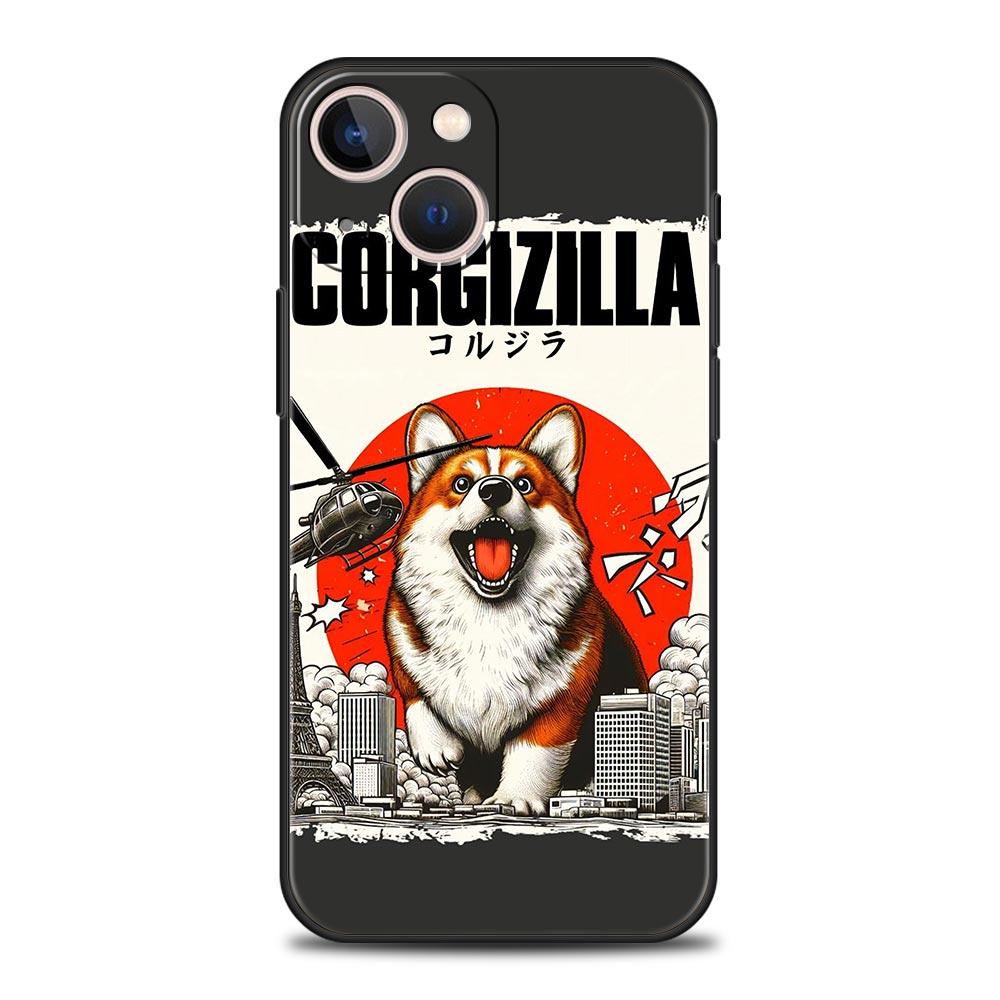 Милый Чехол для Телефона с Собакой Корги для iPhone 17 16 15 14 13 12 Pro Max 11 Pro Max 17 AIR Plus Ударопрочный Мягкий ТПУ Чехол Fundas Сумка