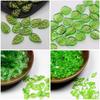 100Pcs Fashion Acrylic Green Leaf Pendant Beads DIY Handmade Accessories Earring Jewelry Making Materials