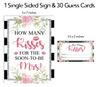 Inkdotpot How Many Kisses For The Soon To Be Mrs Floral White Bridal Shower Game 1 Sign   30