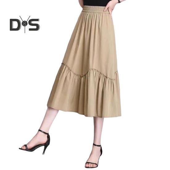 Женская юбка миди, эластичная юбка А-силуэта с высокой талией, длинная юбка с карманами, однотонная тонкая юбка, утягивающая юбка