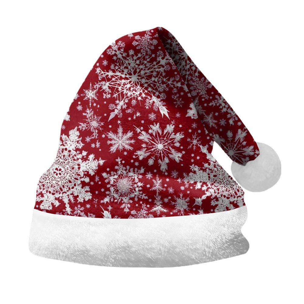 2024 Plush Velvet Double-Sided Santa Hat for Adults & Children - Custom Printed