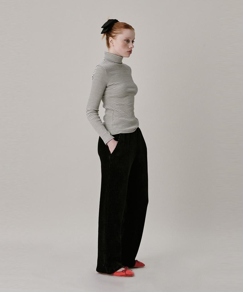 JUNEJUNE SPACE Two Tone Velour Pant_Black