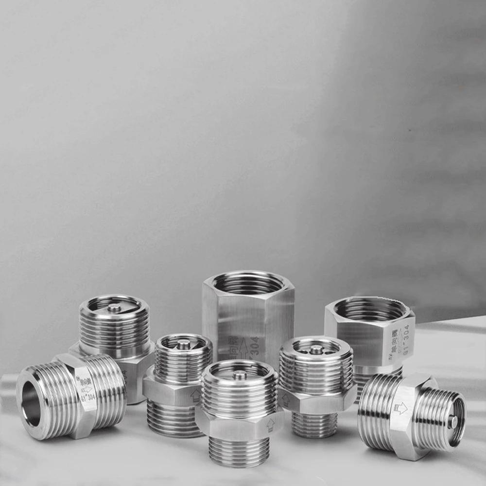 1/8" 1/4" 3/8" 1/2" 3/4" 1" BSPP Внутренняя Наружная 304 Нержавеющая Сталь Односторонний Обратный Клапан Вода Газ Масло Высокое Давление