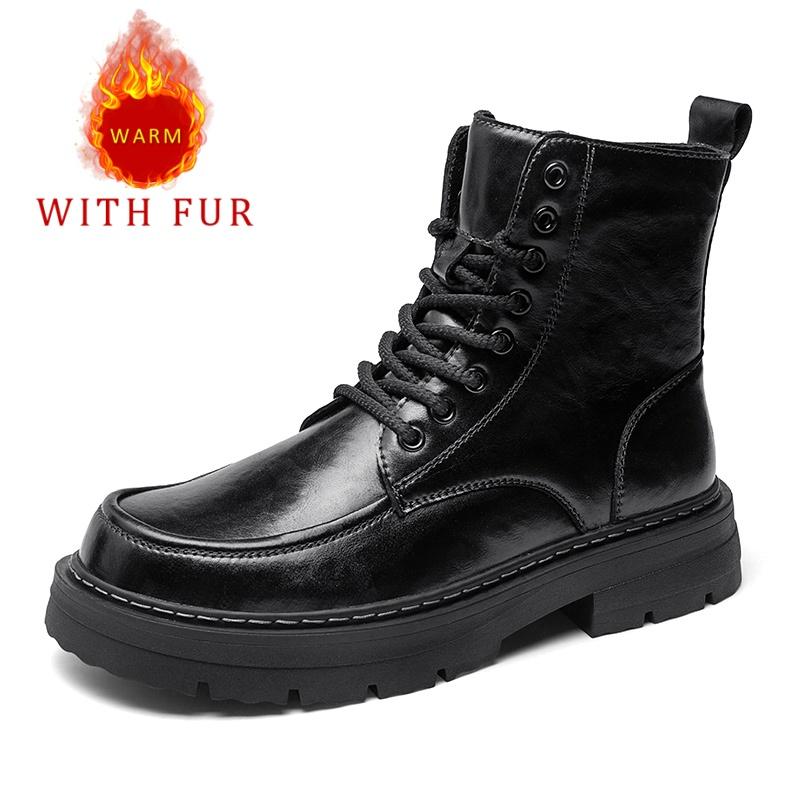 Модные черные осенние и зимние мужские ботинки, классический минималистский дизайн, для отдыха, бизнеса, офиса, для езды на мотоцикле, походные туфли -45