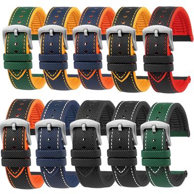 20 мм 21 мм 22 мм 23 мм 24 мм Унисекс Высококачественный нейлоновый ремешок с резиновой нижней частью Водонепроницаемый ремешок для часов для любой марки часов Мужской браслет